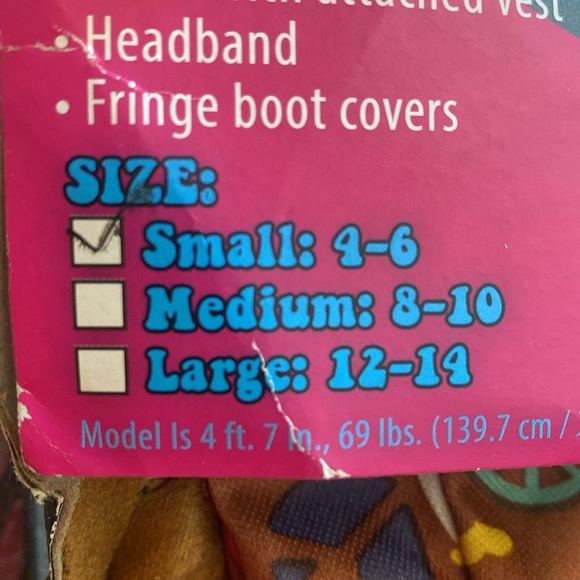 THE GROOVY 60'S PEACE AND LOVE ❤️ HIPPIE 2PC COSTUME SIZE SMALL (4-6) 🌟EUC🌟 - Picture 12 of 16